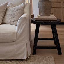 Load image into Gallery viewer, Provincial Boho Side Table _ Distressed Black