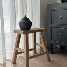 Load image into Gallery viewer, Antique Worker Stool _ Rectangle _ Honey Elm