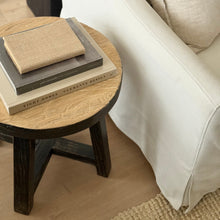 Load image into Gallery viewer, Heritage Tea Table _ Distressed Black + Honey Elm