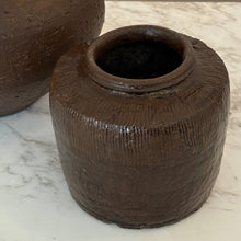 Load image into Gallery viewer, Antique Glazed Pottery _ Rustic Brown