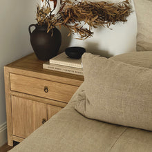 Load image into Gallery viewer, Farmhouse Bedside Table _ 70cm _ Aged Elm