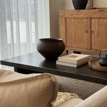 Load image into Gallery viewer, Platform Coffee Table _ Smooth Distressed Black