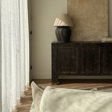 Load image into Gallery viewer, Antique Black Sideboard Buffet Distressed Black