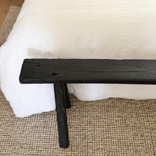 Load image into Gallery viewer, Provincial Skinny Bench _ Rustic Black _ Reclaimed Elm