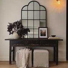 Load image into Gallery viewer, Square Ottoman _ Pleated _ Natural Linen & Cotton
