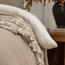 Load image into Gallery viewer, Vintage Farmhouse Muslin Throw _ Ivory + Dark Brown
