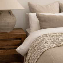 Load image into Gallery viewer, Vintage Farmhouse Muslin Throw _ Ivory + Dark Brown