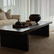 Load image into Gallery viewer, Platform Coffee Table _ Smooth Distressed Black
