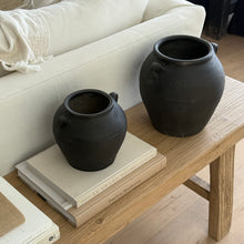 Load image into Gallery viewer, Antique Pot _ Handles _ Small _ Rustic Black