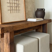 Load image into Gallery viewer, Ottoman _ Square _ Natural Linen & Cotton