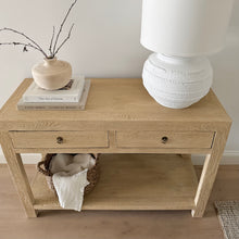 Load image into Gallery viewer, *Clearance Item* Organic Console _ Two Drawer + Shelf _ 120cm _ Blonde Elm