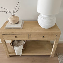 Load image into Gallery viewer, Organic Console _ Two Drawer + Shelf _ 120cm _ Blonde Elm