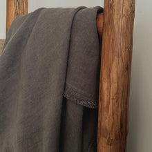 Load image into Gallery viewer, Linen Throw _ Charcoal