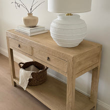Load image into Gallery viewer, Organic Console _ Two Drawer + Shelf _ 120cm _ Blonde Elm