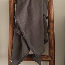 Load image into Gallery viewer, Linen Throw _ Charcoal