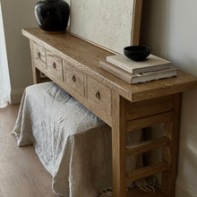Load image into Gallery viewer, Farmhouse Hallway Table _ Aged Elm