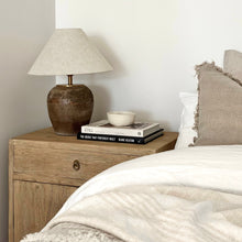 Load image into Gallery viewer, Antique Oversize Bedside Table _ Aged Elm