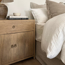Load image into Gallery viewer, Antique Oversize Bedside Table _ Aged Elm