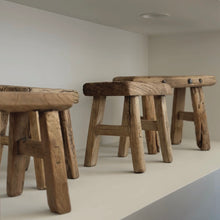 Load image into Gallery viewer, Baby Worker Stool _ Raw Natural Elm