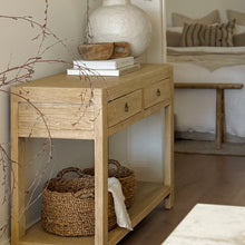 Load image into Gallery viewer, Organic Console _ Two Drawer + Shelf _ 120cm _ Blonde Elm