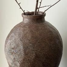 Load image into Gallery viewer, Antique Glazed Pottery _ Large _ Rustic Brown