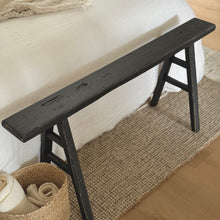 Load image into Gallery viewer, Provincial Skinny Bench _ Rustic Black _ Reclaimed Elm