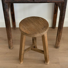Load image into Gallery viewer, Ming Stool _ Triangle Base_ Rustic Brown