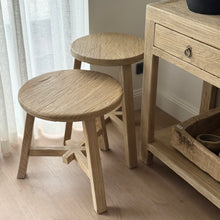 Load image into Gallery viewer, Organic Oversize Stool _ Star Base _ Blonde Elm