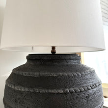 Load image into Gallery viewer, Provincial Lamp by Impreshens _ Australian Made _ Rustic Black + White Taper Shade