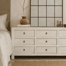 Load image into Gallery viewer, Hamptons Chest _ Nine Drawer _ Rustic White