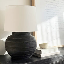 Load image into Gallery viewer, Provincial Lamp by Impreshens _ Australian Made _ Rustic Black + White Taper Shade