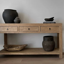 Load image into Gallery viewer, Antique Console _ 160cm _ Aged Elm _ Three Drawer