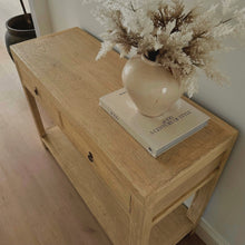 Load image into Gallery viewer, Organic Console _ Two Drawer + Shelf _ 120cm _ Blonde Elm