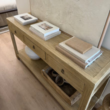 Load image into Gallery viewer, *Clearance Item* Organic Console _ Three Drawer + Shelf _ 160cm _ Blonde Elm