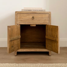 Load image into Gallery viewer, Honey Elm Antique Bedside Table