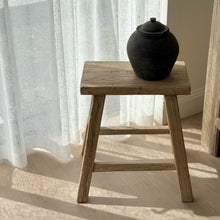 Load image into Gallery viewer, Antique Worker Stool _ Aged Elm