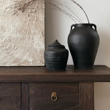 Load image into Gallery viewer, Vintage Pot _ Handles _ Stone Black