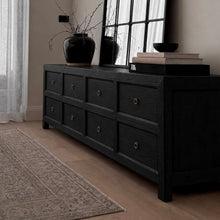 Load image into Gallery viewer, Heritage Eight Drawer _ Low-Line Chest _ Textured Black
