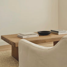 Load image into Gallery viewer, American Farmhouse Platform Coffee Table _ Honey Elm _ 2 Sizes