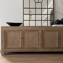 Load image into Gallery viewer, Antique Luxe Sideboard _ 230cm_ Studded Detail _ Aged Elm