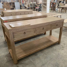 Load image into Gallery viewer, Antique Console _ Aged Elm _ Three Drawer