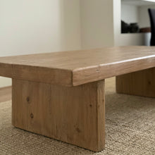 Load image into Gallery viewer, American Farmhouse Platform Coffee Table _ Honey Elm _ 2 Sizes