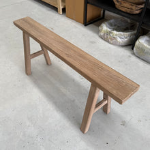 Load image into Gallery viewer, Farmhouse Skinny Bench _ Aged Elm