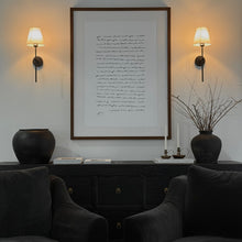 Load image into Gallery viewer, American Farmhouse Wall Sconce_ Black Iron + White Shade