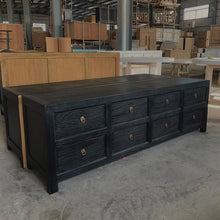 Load image into Gallery viewer, Heritage Eight Drawer _ Low-Line Chest _ Textured Black