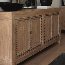 Load image into Gallery viewer, Antique Luxe Sideboard _ 230cm_ Studded Detail _ Aged Elm