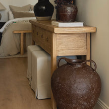 Load image into Gallery viewer, Farmhouse Hallway Table _ Aged Elm
