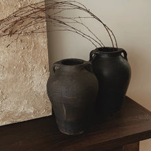 Load image into Gallery viewer, Vintage Pot _ Handles _ Stone Black