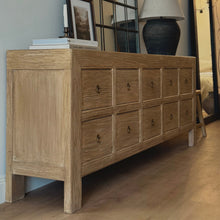 Load image into Gallery viewer, Farmhouse Sideboard _ Ten Drawer _ Aged Elm