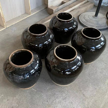 Load image into Gallery viewer, Antique Glazed Pottery _ Black + Beige